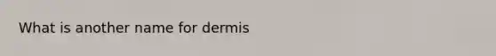 What is another name for dermis