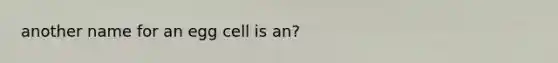 another name for an egg cell is an?