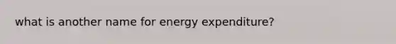 what is another name for energy expenditure?