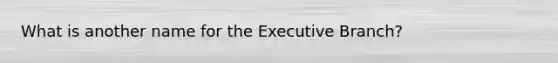 What is another name for the Executive Branch?