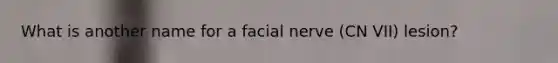 What is another name for a facial nerve (CN VII) lesion?