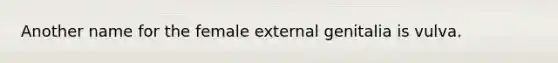 Another name for the female external genitalia is vulva.