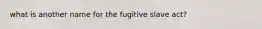 what is another name for the fugitive slave act?