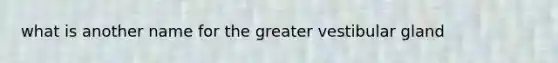 what is another name for the greater vestibular gland