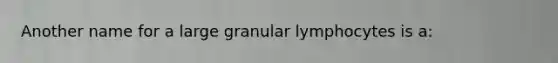 Another name for a large granular lymphocytes is a: