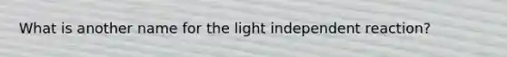 What is another name for the light independent reaction?