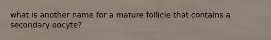 what is another name for a mature follicle that contains a secondary oocyte?