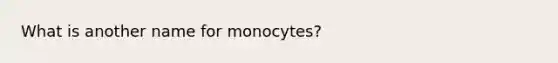 What is another name for monocytes?