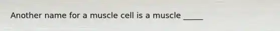 Another name for a muscle cell is a muscle _____