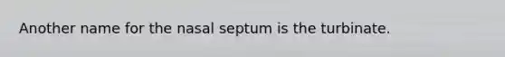 Another name for the nasal septum is the turbinate.