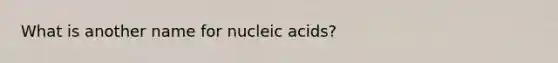 What is another name for nucleic acids?