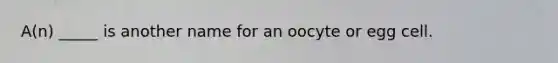 A(n) _____ is another name for an oocyte or egg cell.