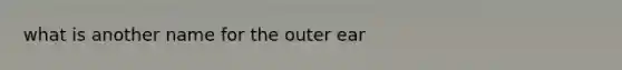 what is another name for the outer ear