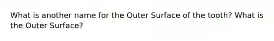 What is another name for the Outer Surface of the tooth? What is the Outer Surface?