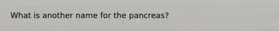 What is another name for <a href='https://www.questionai.com/knowledge/kITHRba4Cd-the-pancreas' class='anchor-knowledge'>the pancreas</a>?