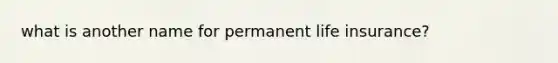 what is another name for permanent life insurance?