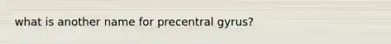 what is another name for precentral gyrus?