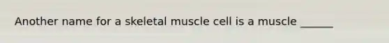 Another name for a skeletal muscle cell is a muscle ______