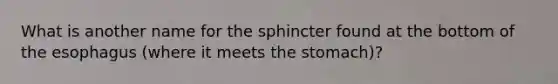 What is another name for the sphincter found at the bottom of the esophagus (where it meets the stomach)?