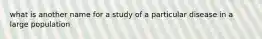 what is another name for a study of a particular disease in a large population