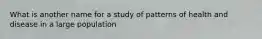 What is another name for a study of patterns of health and disease in a large population