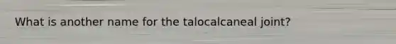 What is another name for the talocalcaneal joint?