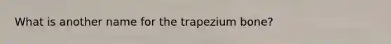 What is another name for the trapezium bone?