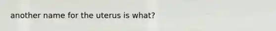 another name for the uterus is what?