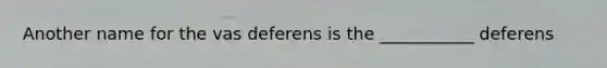 Another name for the vas deferens is the ___________ deferens