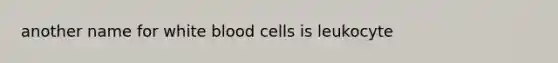 another name for white blood cells is leukocyte