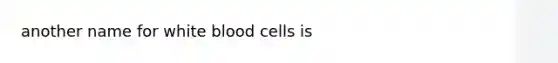 another name for white blood cells is