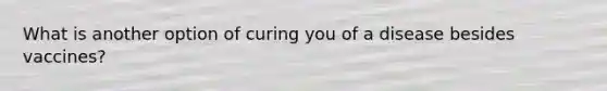 What is another option of curing you of a disease besides vaccines?