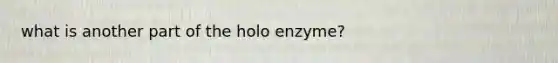 what is another part of the holo enzyme?