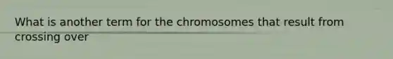 What is another term for the chromosomes that result from crossing over