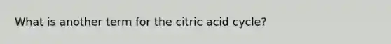 What is another term for the citric acid cycle?