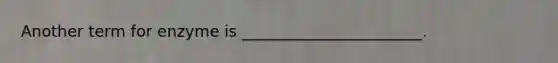 Another term for enzyme is _______________________.