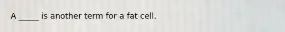 A _____ is another term for a fat cell.