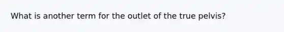 What is another term for the outlet of the true pelvis?