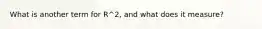 What is another term for R^2, and what does it measure?
