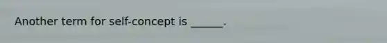 Another term for self-concept is ______.