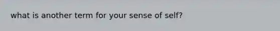 what is another term for your sense of self?