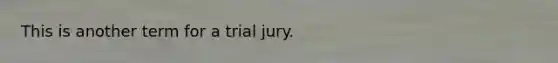 This is another term for a trial jury.