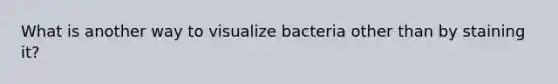 What is another way to visualize bacteria other than by staining it?