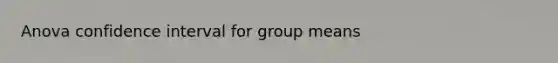 Anova confidence interval for group means