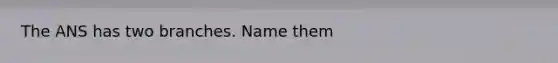 The ANS has two branches. Name them