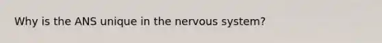 Why is the ANS unique in the <a href='https://www.questionai.com/knowledge/kThdVqrsqy-nervous-system' class='anchor-knowledge'>nervous system</a>?