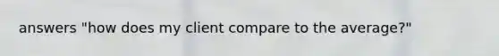 answers "how does my client compare to the average?"