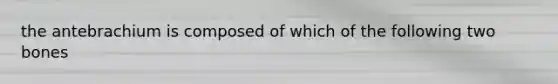 the antebrachium is composed of which of the following two bones