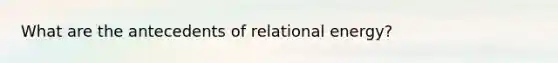 What are the antecedents of relational energy?