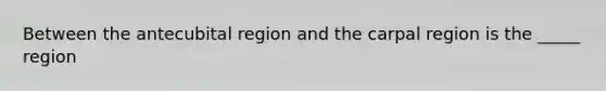 Between the antecubital region and the carpal region is the _____ region